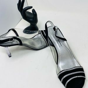 Dress Shoes with clear chunk heel